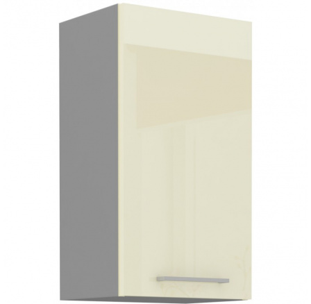 Kuchyňská horní skříňka KARPO 45 G 72 1F, krémový lesk/šedá