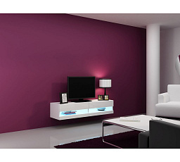TV komoda VIGO NEW 140, bílá / bílý lesk