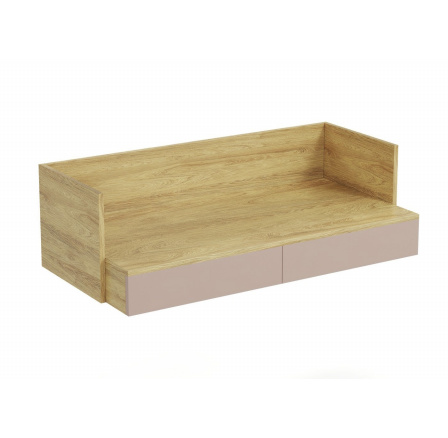 MOBIUS DESK 2S korpus: přírodní hickory, čela: starorůžová MOBIUS DESK 2S korpus: přírodní hickory, čela: starorůžová