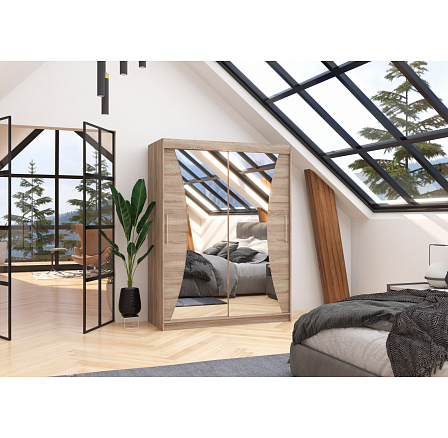 Posuvná skříň se zrcadlem MAX 150 Truffle+Truffle