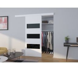 Posuvné dveře na stěnu ARES 86 White+Black Lacobel
