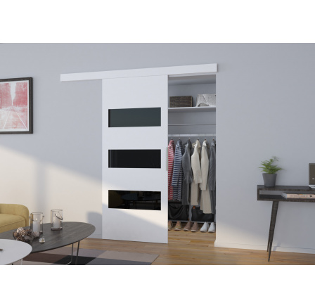 Posuvné dveře na stěnu ARES 86 White+Black Lacobel