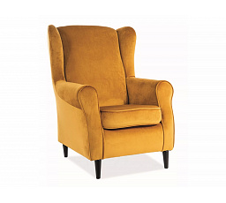 Křeslo BARON Velvet, curry Bluvel 68/wenge
