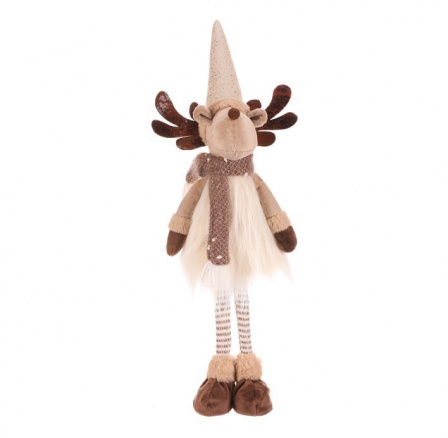 Sob - látková figurka, stojící, béžovo-hnědá Sob - látková figurka, stojící, béžovo-hnědá