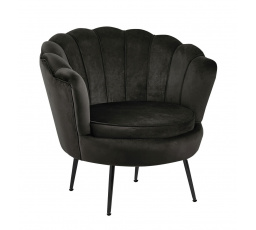Křeslo velvet černé /nohy černé/ LC-032-1