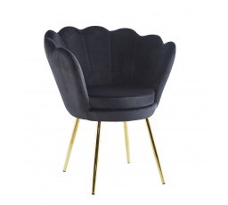 Křeslo velvet černé /nohy zlaté/ FR1-FX