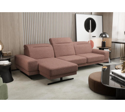 Rohová sedací souprava FIORE MINI 265x180 cm - růžová, levá