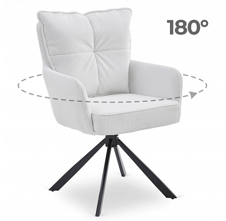 Otočná židle CITY Krémová Manšestrová