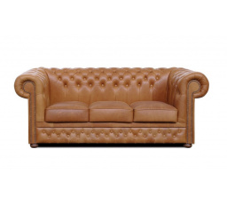 Pohovka Chesterfield Lord 3 kůže koňak
