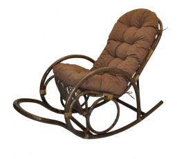 Ratanové houpací křeslo Jenaira hnědé polstr hnědý melír