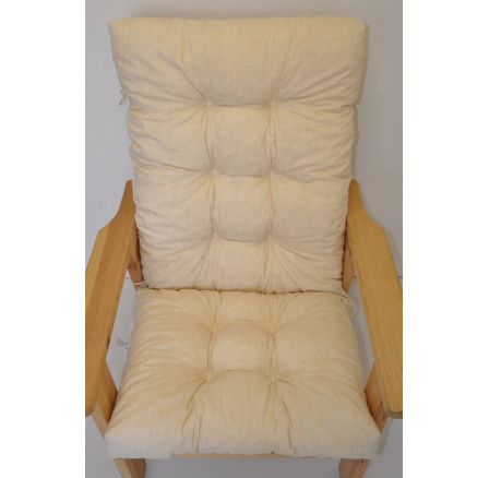 Polstr na zahradní křeslo vysoké - látka světle béžový melír Polstr na zahradní křeslo vysoké - látka světle béžový melír