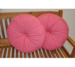 Polštář kulatý velký malinový set 2 kusy