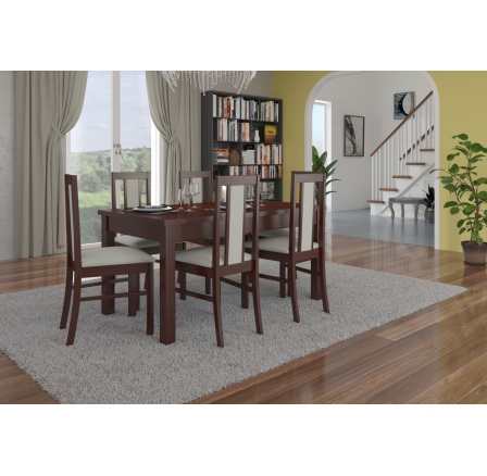 Sada stůl s židlemi RODOS 52 Tmavý ořech