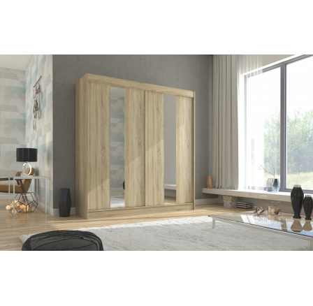 Posuvná skříň se zrcadlem BALTON 200 Sonoma+Sonoma