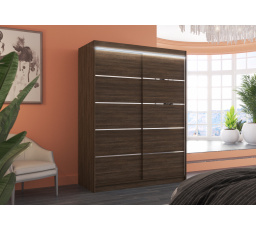 Posuvná skříň s LED osvětlením LUFT 150 Choco+Choco