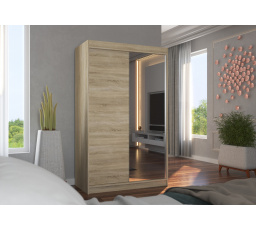 Posuvná skříň se zrcadlem REWENA 120 Sonoma+Sonoma