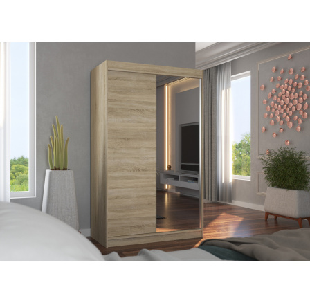 Posuvná skříň se zrcadlem REWENA 120 Sonoma+Sonoma