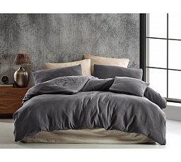Mušelínové povlečení 140x220, 70x90 cm tmavě šedé