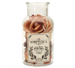 Skleněná nádoba 12 cm s potpourri oranžová