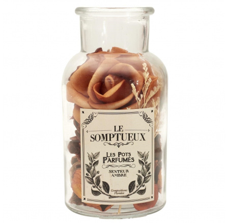 Skleněná nádoba 12 cm s potpourri oranžová