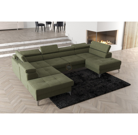Rohová sedací souprava TOSCANIA MAX II 170x350x220 - levá, olivová