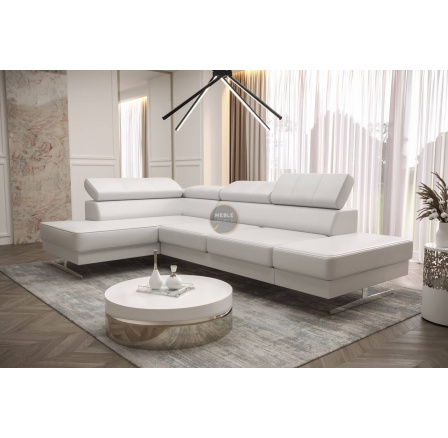 Rohová sedací souprava EMPORIO MINI 300x180 - levá, Eko kůže bílá