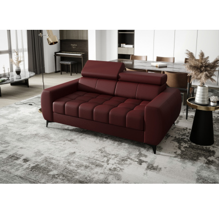 Sofa PORTO II 190 cm přírodní kůže - Bordová kůže