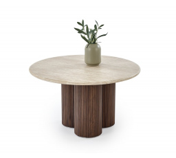 Konferenční stolek DOROTEA, travertin / ořech