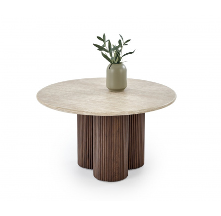 Konferenční stolek DOROTEA, travertin / ořech