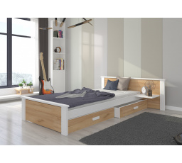 Postel ALDEX SHELF 180x80 Bílá+Dub Zlatý