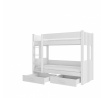 Dvoulůžková patrová postel ARTA 180x80 Bílá+Bílá