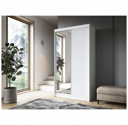 Posuvná skříň BIANCCO II, se zrcadlem Bílá Mat 220