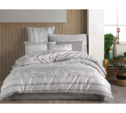 Povlečení bavlna 140x200, 70x90cm Lionela grey nitěný knoflík