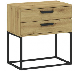 Noční stolek 2S 60 NR6, Dub Artisan/Černá