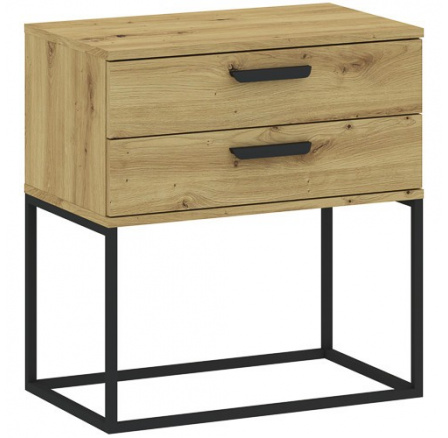Noční stolek 2S 60 NR6, Dub Artisan/Černá