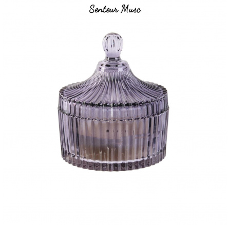 Svíčka z bohémského skla L šedá