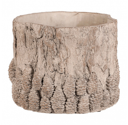 Obal betonový - vzor kůry se šiškami, vel. L, světle šedý