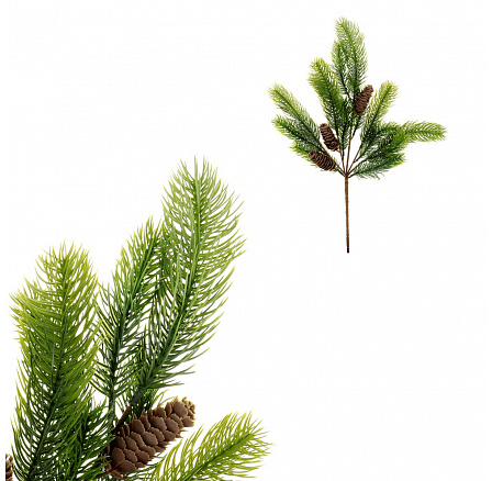 Smrk se šiškami - umělá větev, světle zelená