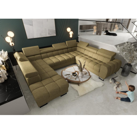 Rohová sedací souprava ASPEN MAX I 265x350x225 cm - pravá, olivová