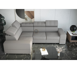 Rohová sedací souprava ROYAL II 280×210 přírodní kůže - šedá kůže , levá