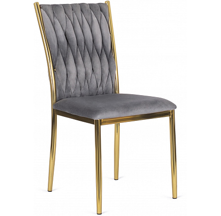 Židle DAN Šedá Pletená Sametová