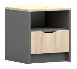 Noční stolek - JOY II 22, Šedá/Dub Artisan