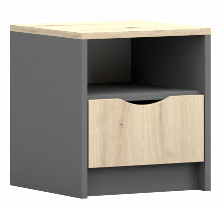 Noční stolek - JOY II 22, Šedá/Dub Artisan