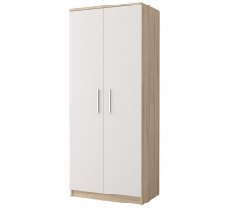 Šatní skříň 2D OMEGA III - 06, Dub Sonoma/Bílá