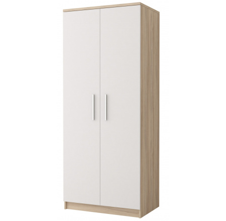 Šatní skříň 2D OMEGA III - 06, Dub Sonoma/Bílá