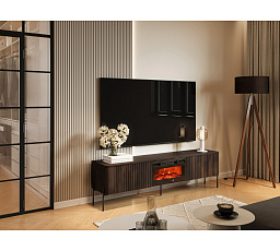 TV komoda VERA 190 EF s malým krbem, dub barokní ristretto