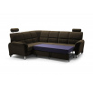 Rohová sedací souprava  L Nadia Velva 4 - hnědá