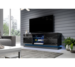 Tv komoda QIU 160 RTV, lesklá černá