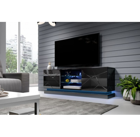 Tv komoda QIU 160 RTV, lesklá černá Tv komoda QIU 160 RTV, lesklá černá