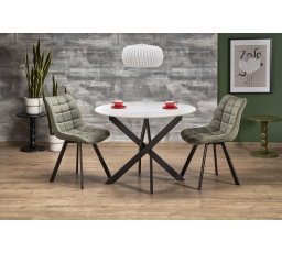 Jídelní stůl EDGAR 2, Efekt bílého mramoru/Černá